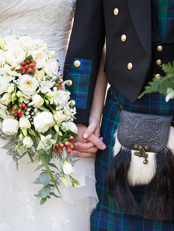 The beautiful dress and finely detailed tartan